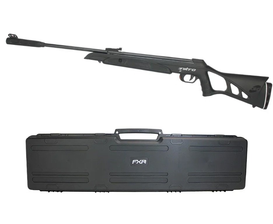 Carabina De Pressão Cbc Nitro-x 1000 - Calibre 5,5 Mm - Oxidada + Case FXR