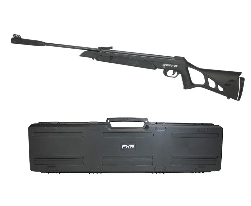 Carabina De Pressão Cbc Nitro-x 1000 - Calibre 5,5 Mm - Oxidada + Case FXR