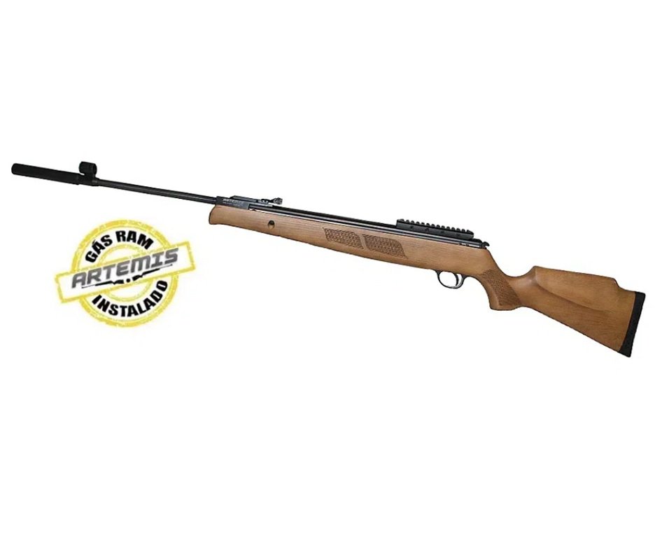 Carabina de Pressão Artemis GR1600W Falcon Gás Ram 5.5mm Com Supressor - FXR Armas + Case FXR