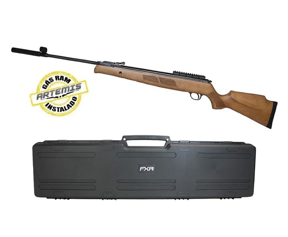 Carabina de Pressão Artemis GR1600W Falcon Gás Ram 5.5mm Com Supressor - FXR Armas + Case FXR