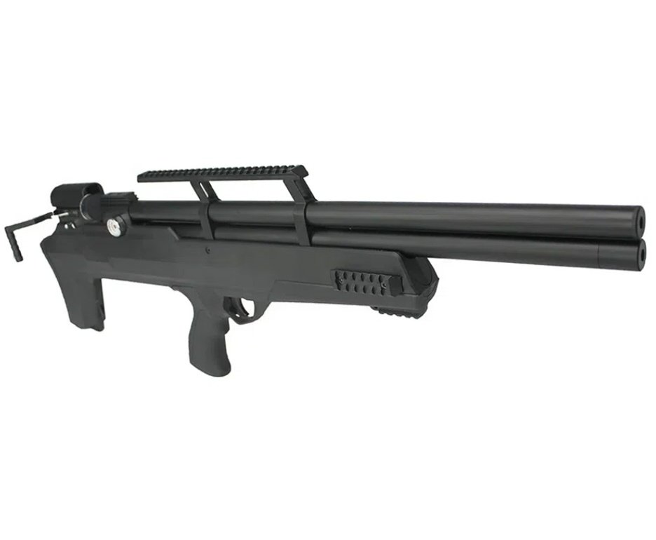 Carabina de Pressão PCP Nova Vista Bullpup Behemoth PS-R2-S Black 5.5mm com reguladora + Bomba + Capa + Luneta 3-9x40