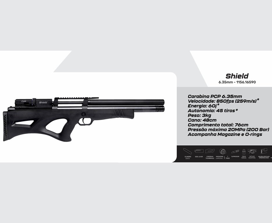 Carabina de Pressão FXR-XISICO PCP Shield 6.35mm