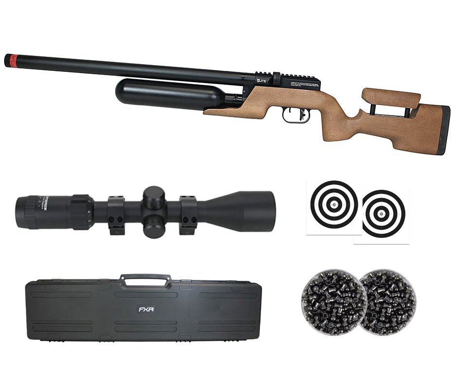 Carabina de Pressão PCP JTS Shawlawk 5.5mm - FXR + Case FXR + Luneta 3-9x40 + Chumbo + Alvos