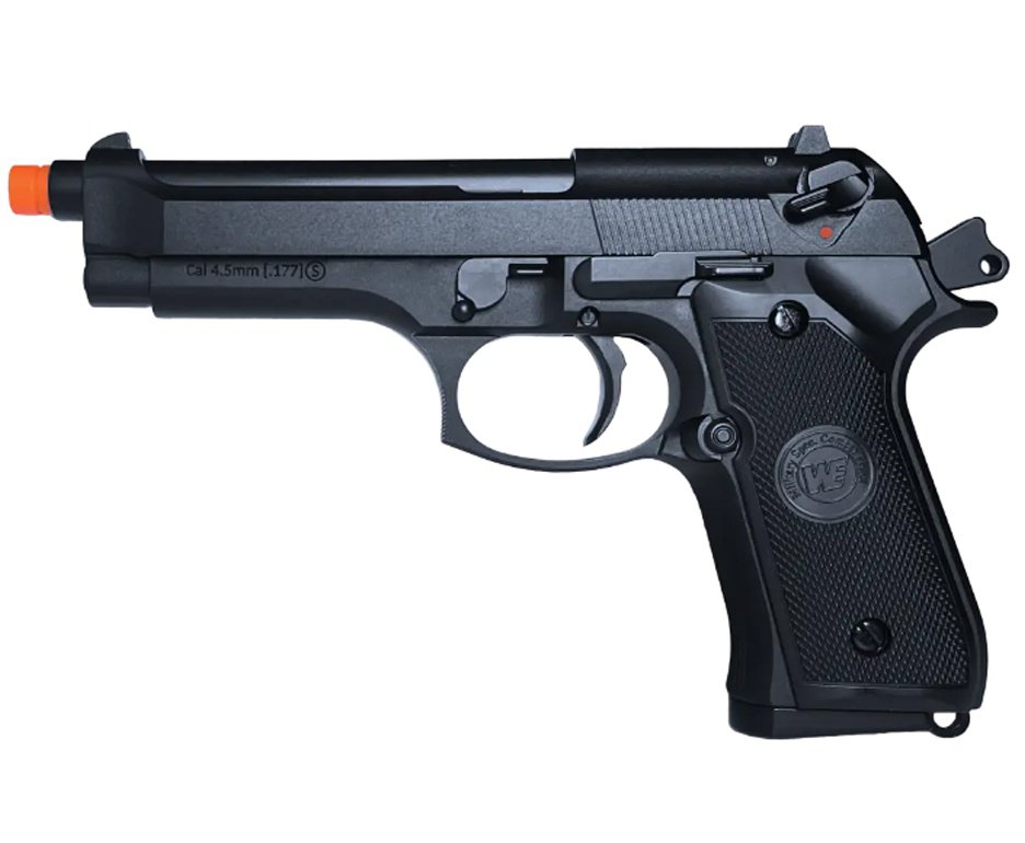 Pistola de Pressão Airgun CO2 M92-BK-S Blowback WE 45-M001 4.5mm - WE/FXR
