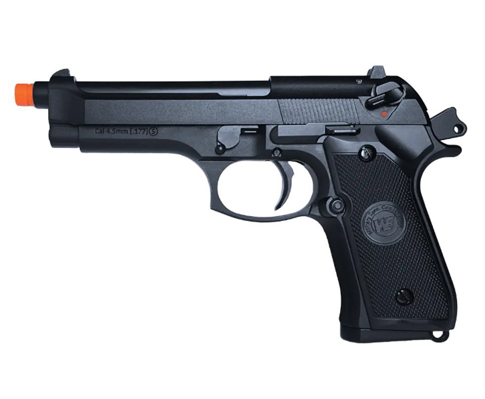 Pistola de Pressão Airgun CO2 M92-BK-S Blowback WE 45-M001 4.5mm - WE/FXR