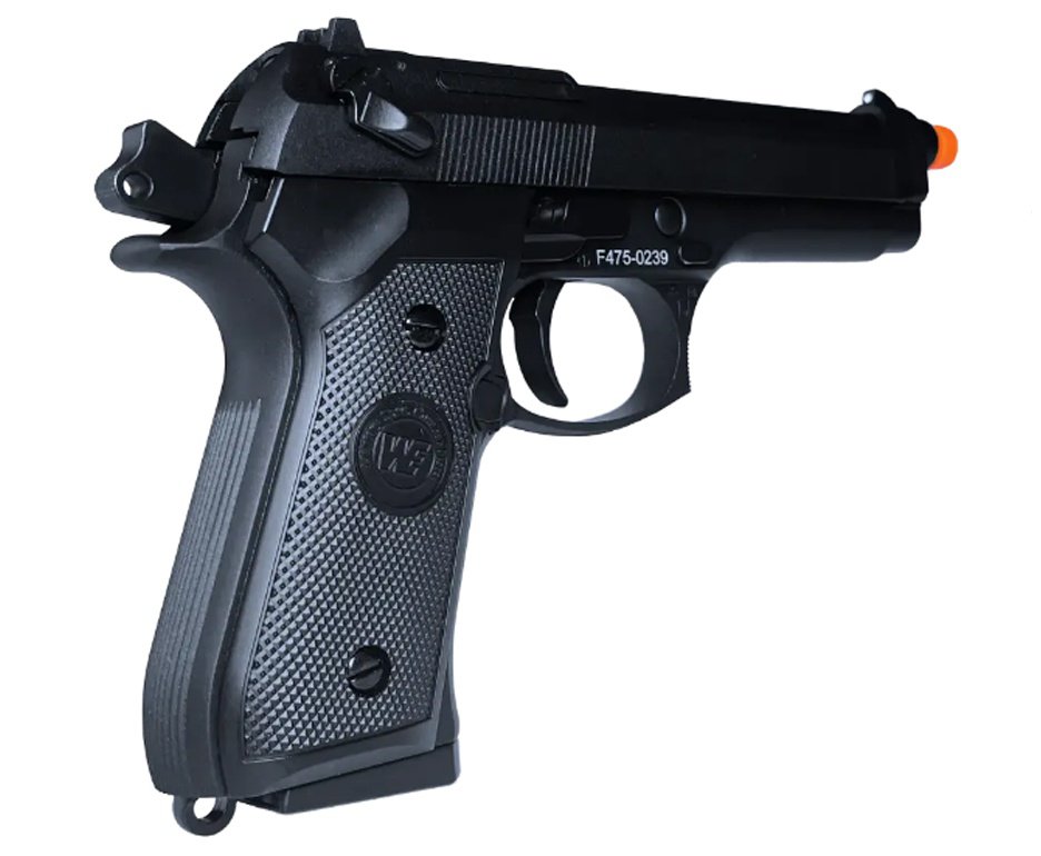 Pistola de Pressão Airgun CO2 M92-BK-S Blowback WE 45-M001 4.5mm - WE/FXR