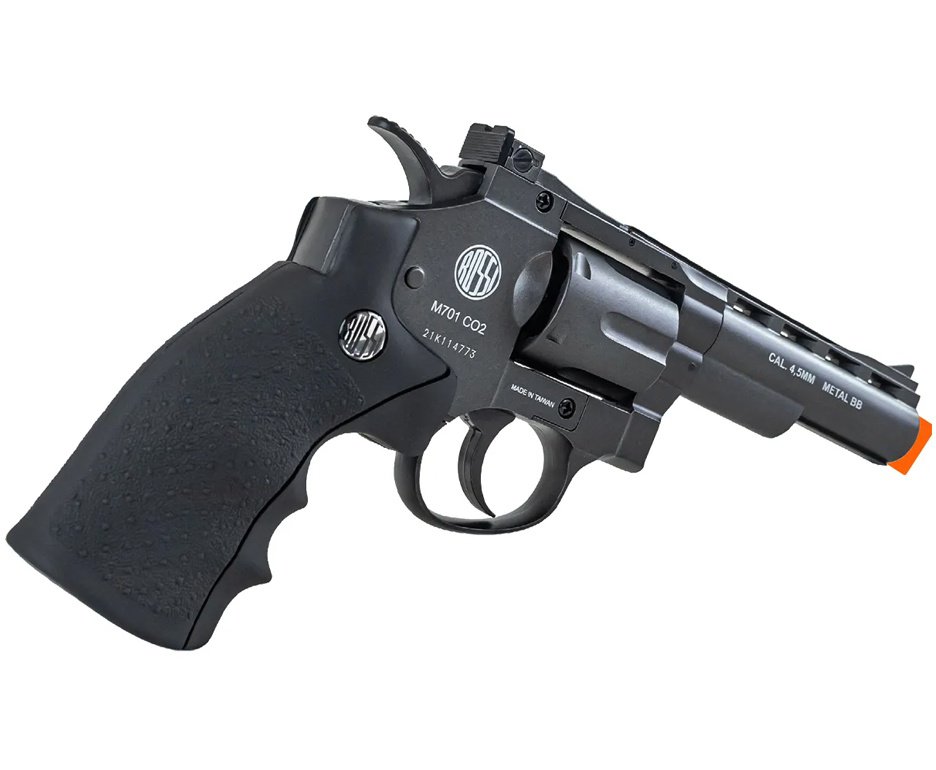 Revolver 38 De Pressão Gas Co2 6 Tiros 4" Oxidado Rossi Full Metal M701 4,5mm - Wingun