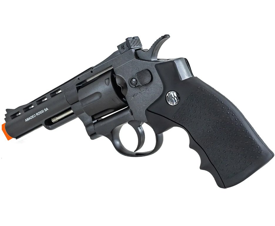 Revolver 38 De Pressão Gas Co2 6 Tiros 4" Oxidado Rossi Full Metal M701 4,5mm - Wingun