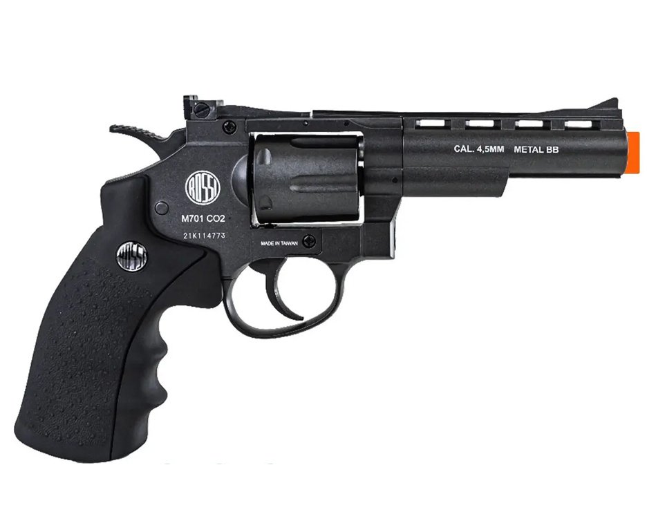 Revolver 38 De Pressão Gas Co2 6 Tiros 4" Oxidado Rossi Full Metal M701 4,5mm - Wingun