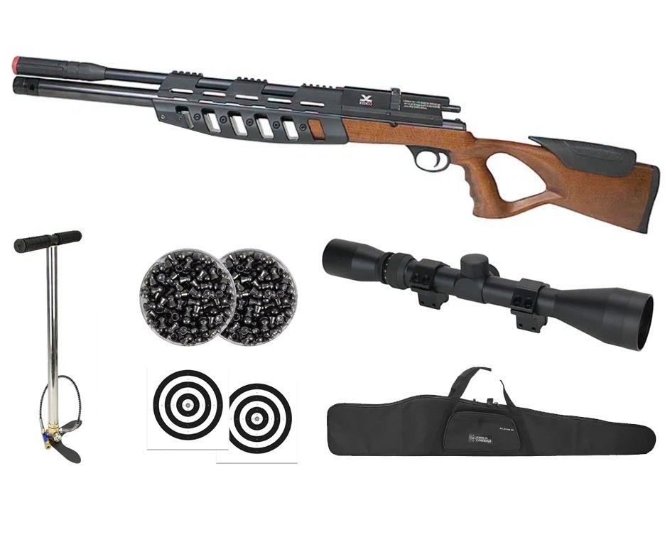 Carabina de Pressão PCP CBC Sentry Xisico 6.35mm + Bomba + Capa + Luneta 3-9x40 + Chumbos + Alvos