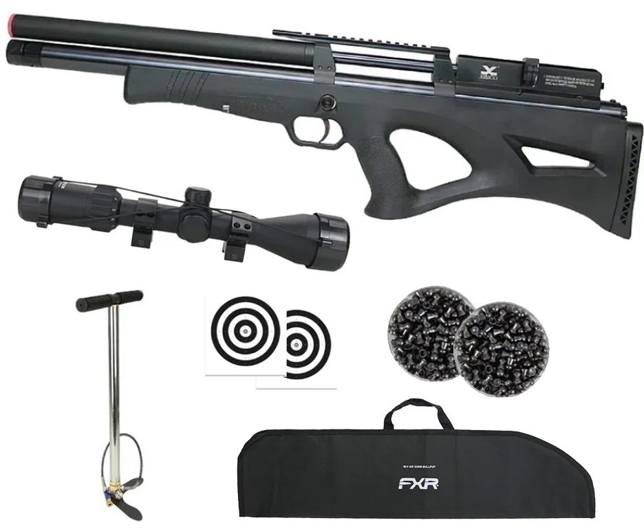 Carabina de Pressão PCP Xisico Shield Bullpup 6.35mm - FXR Arms + Bomba + Capa + Luneta 3-9x40 + Chumbos + Alvos