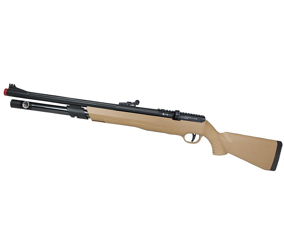 Carabina de Pressão PCP JTS AirStryke Tan 5.5mm - FXR Arms + Bomba + Capa + Luneta 3-9x40 + Chumbos + Alvos + Kit de Limpeza + Desengripante / Anticorrosivo