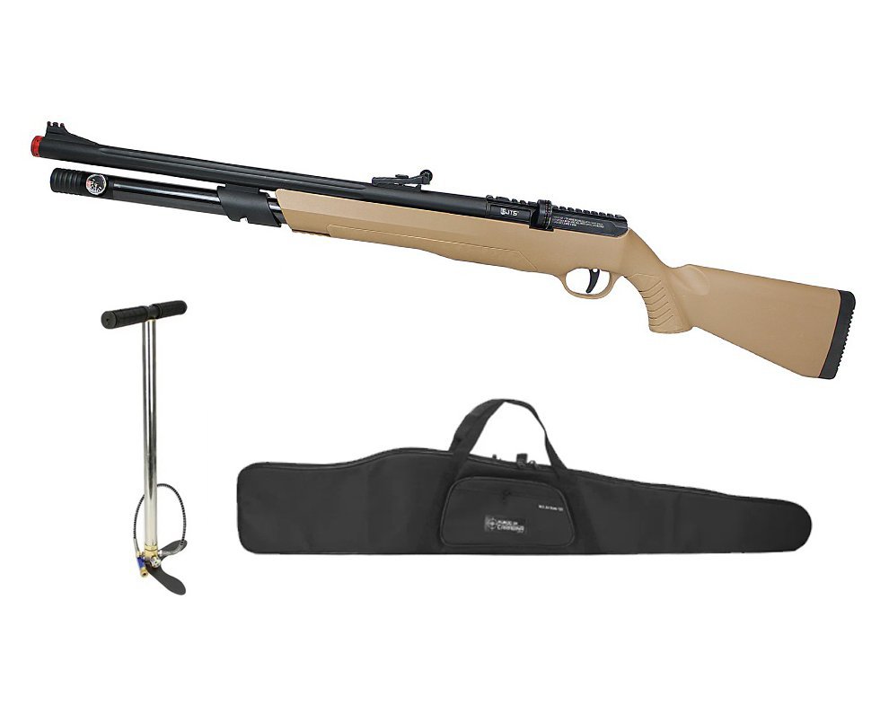 Carabina de Pressão PCP JTS AirStryke Tan 5.5mm - FXR Arms + Bomba + Capa