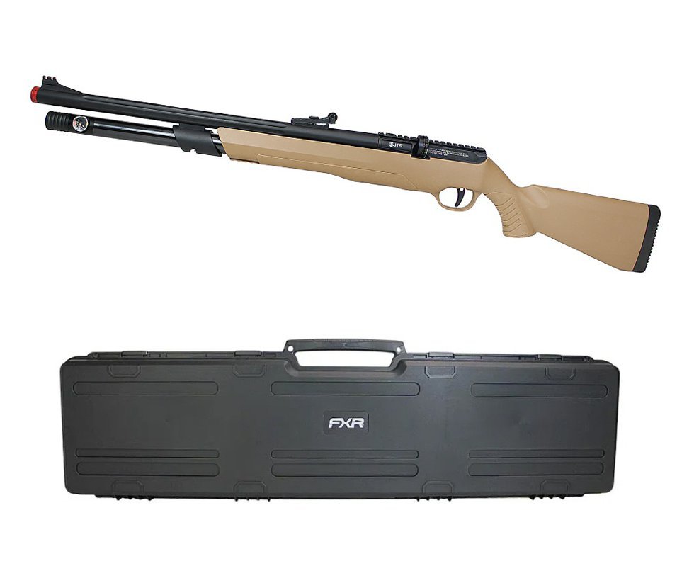 Carabina de Pressão PCP JTS AirStryke Tan 5.5mm - FXR Arms + Case FXR