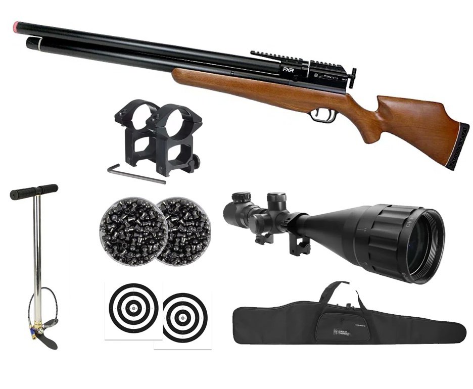 Carabina de Pressão PCP AEA Challenger Nova 5.5mm - FXR + Bomba + Capa + Luneta 6-24x50 + Chumbos + Alvos