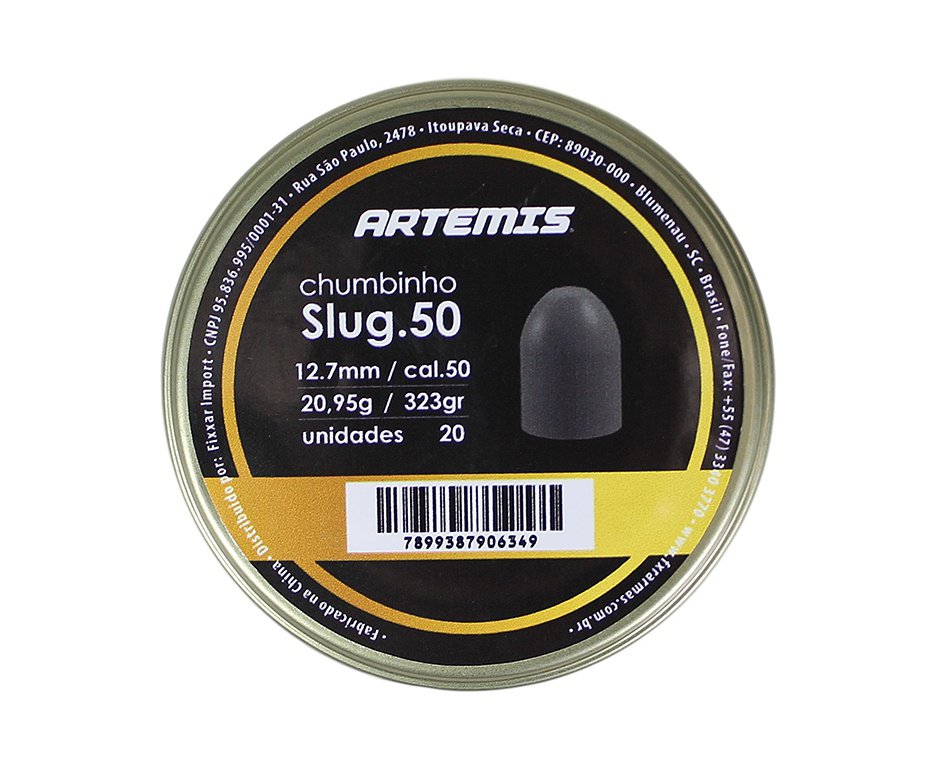 Chumbinho Artemis Slug .50 (12,7mm) 20.63g/323gr Lata 20un