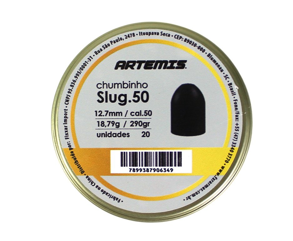 Chumbinho Artemis Slug .50 (12,7mm) 18.14g/290gr Lata 20un