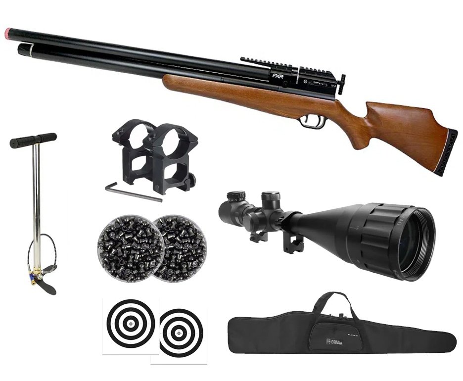 Carabina de Pressão PCP AEA Challenger Nova 6.35mm - FXR + Bomba + Capa + Luneta 6-24x50 + Chumbos + Alvos