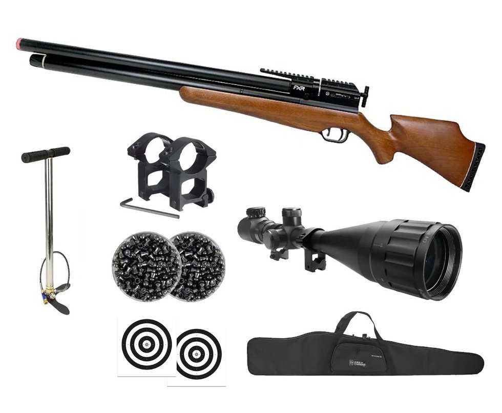 Carabina de Pressão PCP AEA Challenger Nova 6.35mm - FXR + Bomba + Capa + Luneta 6-24x50 + Chumbos + Alvos