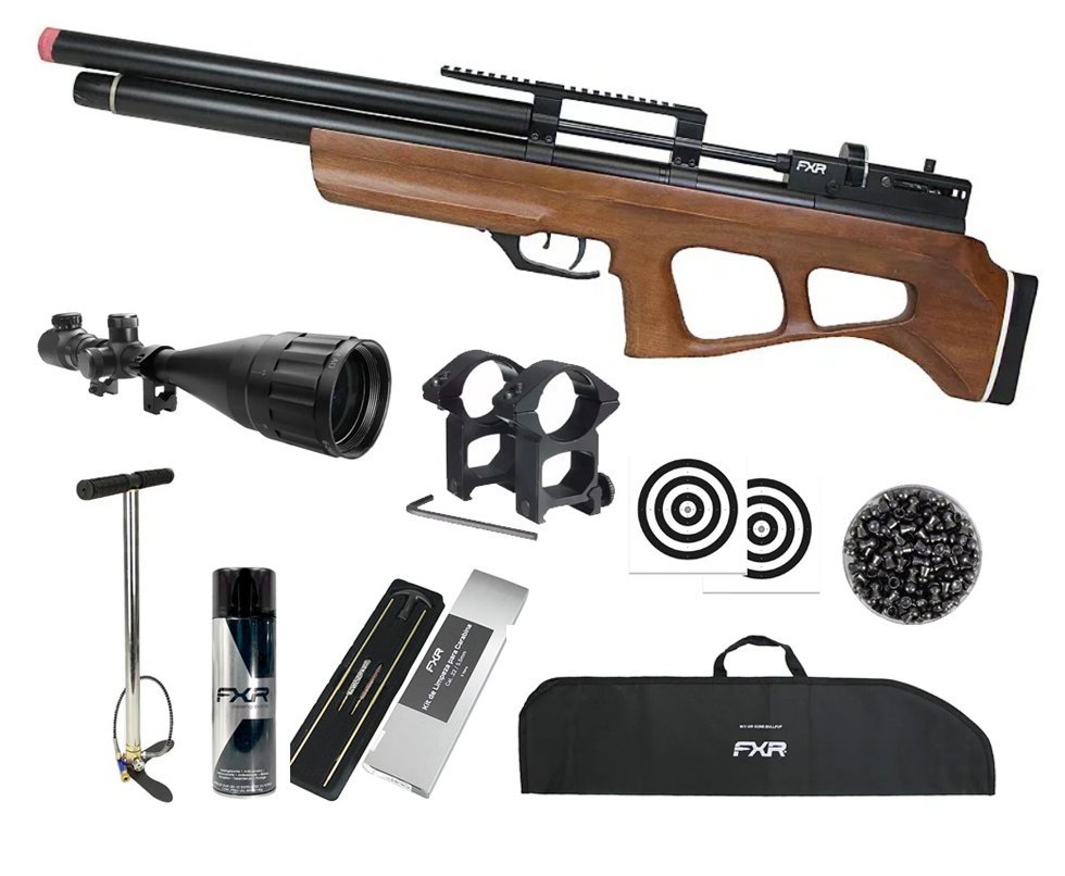 Carabina de Pressão PCP Challenger Bullpup 6.35mm - AEA Airguns + Bomba + Capa + Luneta 6-24x50 + Chumbos + Alvos + Kit de Limpeza + Desengripante / Anticorrosivo