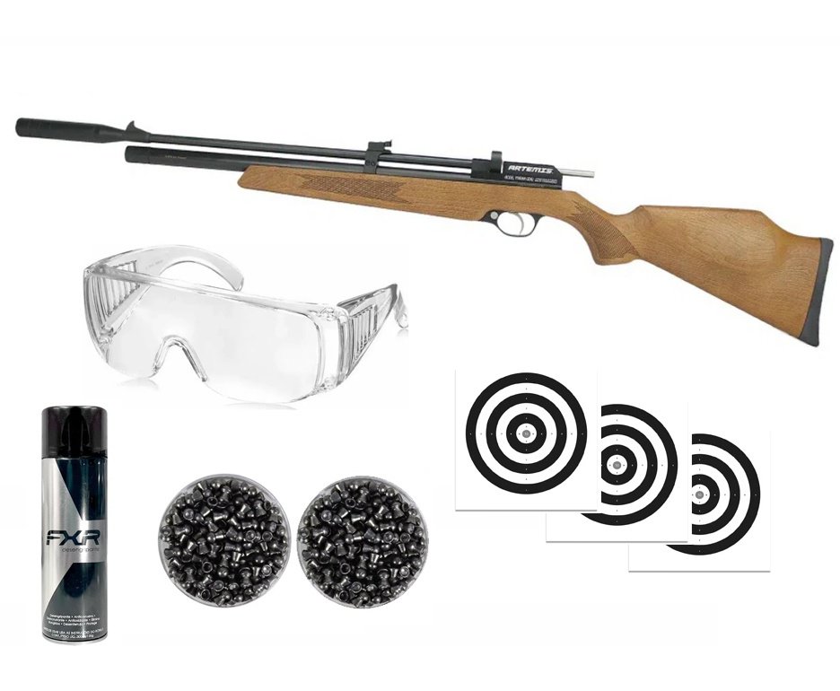 Carabina De Pressão Pcp Pr900w G2 5,5mm New Generation Artemis + Chumbo + Alvos + Desengripante / Anticorrosivo + Óculos