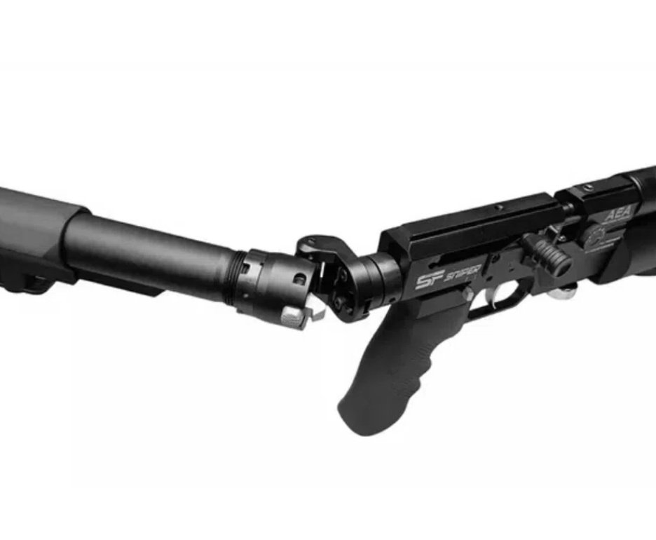 Carabina de Pressão PCP SF Sniper Semi Auto 6,35mm - AEA Airguns + Luneta 6-24x50 + Chumbos + Alvos + Bipé Tático