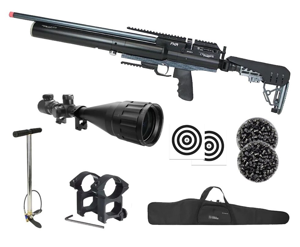 Carabina de Pressão PCP AEA Challenger Pro 6.35mm - FXR Arms + Bomba + Capa + Luneta 6-24x50 + Chumbos + Alvos