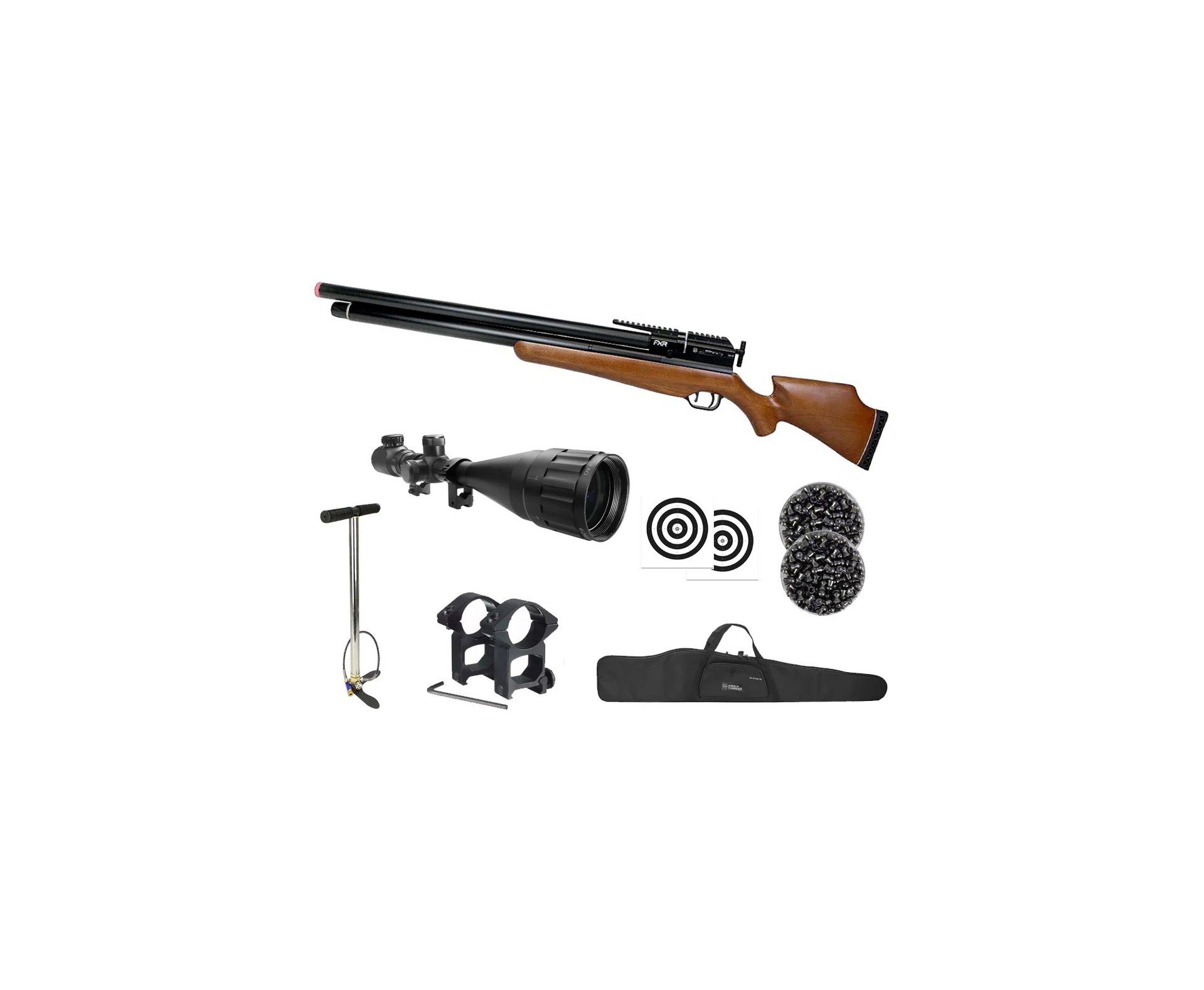Carabina de Pressão PCP AEA Challenger Nova 7.62mm - FXR + Bomba + Capa + Luneta 6-24x50 + Chumbos + Alvos