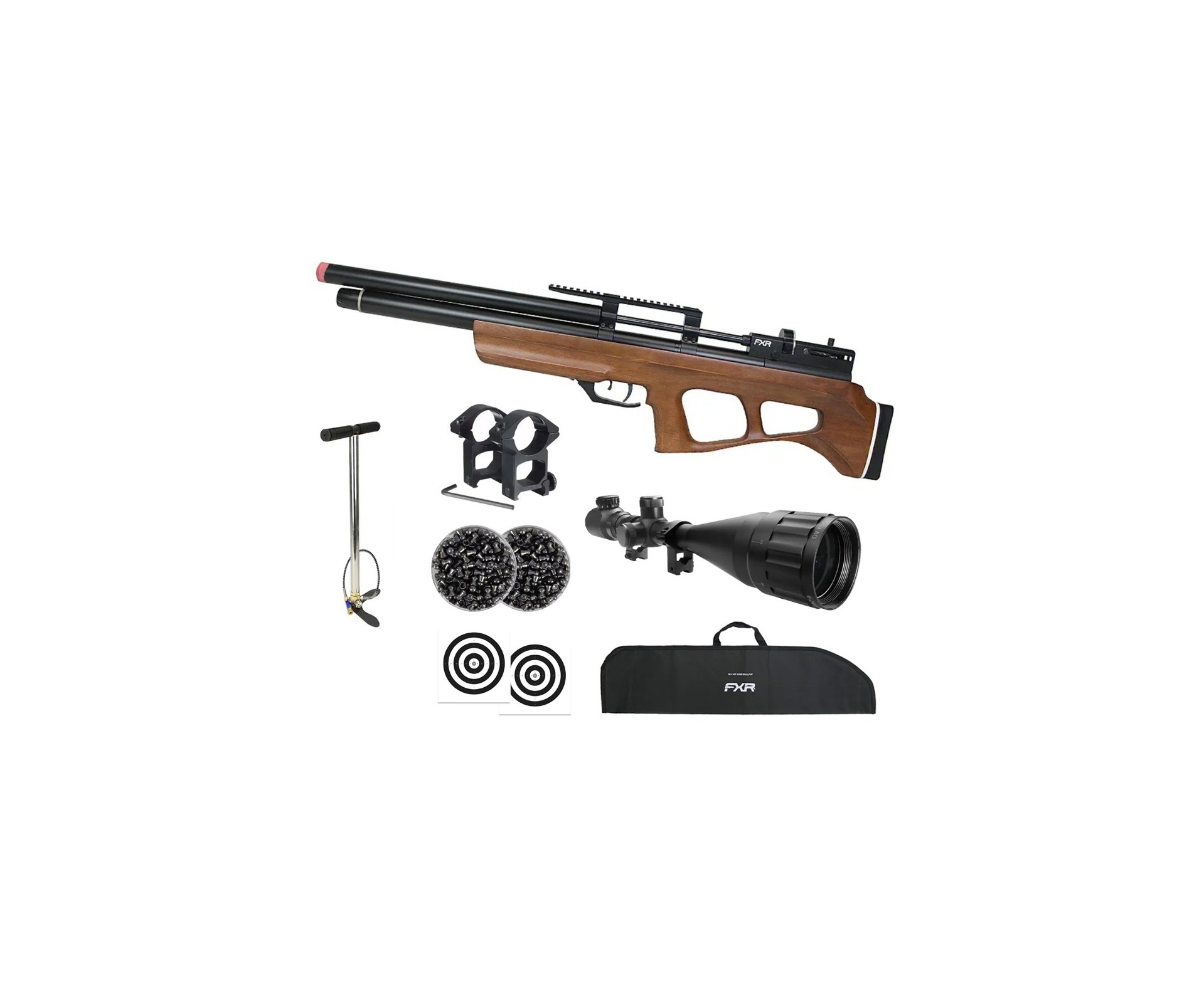 Carabina de Pressão PCP AEA Challenger Bullpup 7,62mm (.30) - FXR + Bomba + Capa + Luneta 6-24x50 + Chumbos + Alvos