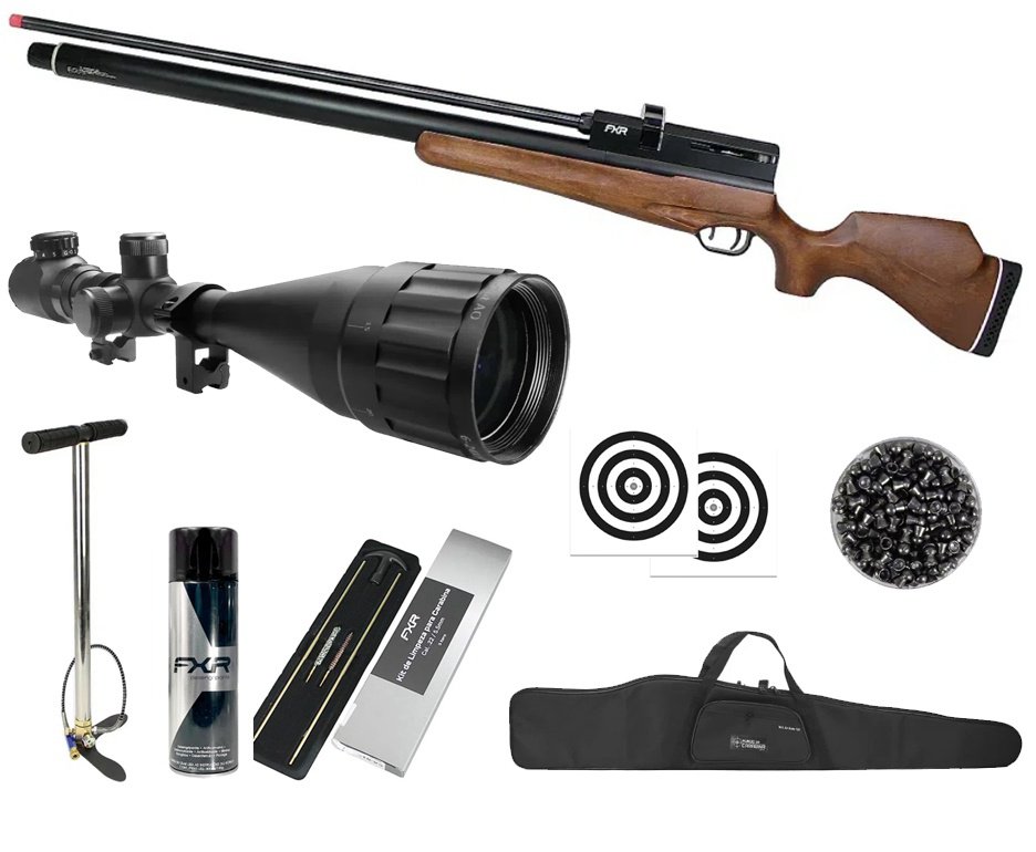 Carabina de Pressão PCP AEA Challenger Nova Big Bore 9mm - FXR + Bomba + Capa + Luneta 6-24x50 + Alvos + Kit de Limpeza + Desengripante / Anticorrosivo