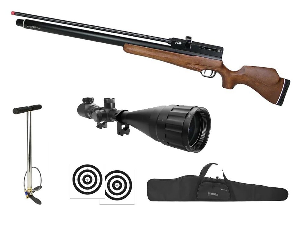 Carabina de Pressão PCP AEA Challenger Nova Big Bore 9mm - FXR + Bomba + Capa + Luneta 6-24x50 + Alvos