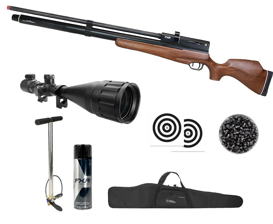 Carabina de Pressão PCP AEA Challenger Nova Big Bore 12,7mm (.50) - FXR + Bomba + Capa + Luneta 6-24x50 + Chumbos + Alvos + Desengripante / Anticorrosivo