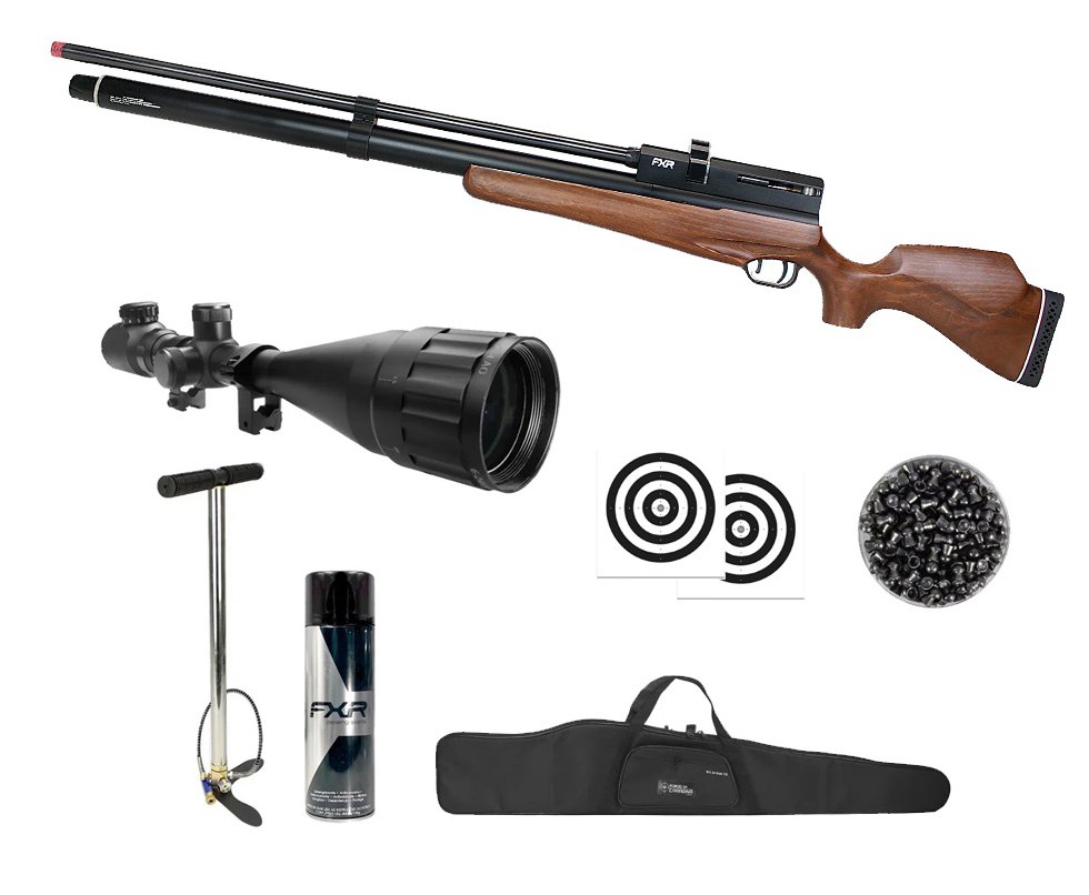 Carabina de Pressão PCP AEA Challenger Nova Big Bore 12,7mm (.50) - FXR + Bomba + Capa + Luneta 6-24x50 + Chumbos + Alvos + Desengripante / Anticorrosivo
