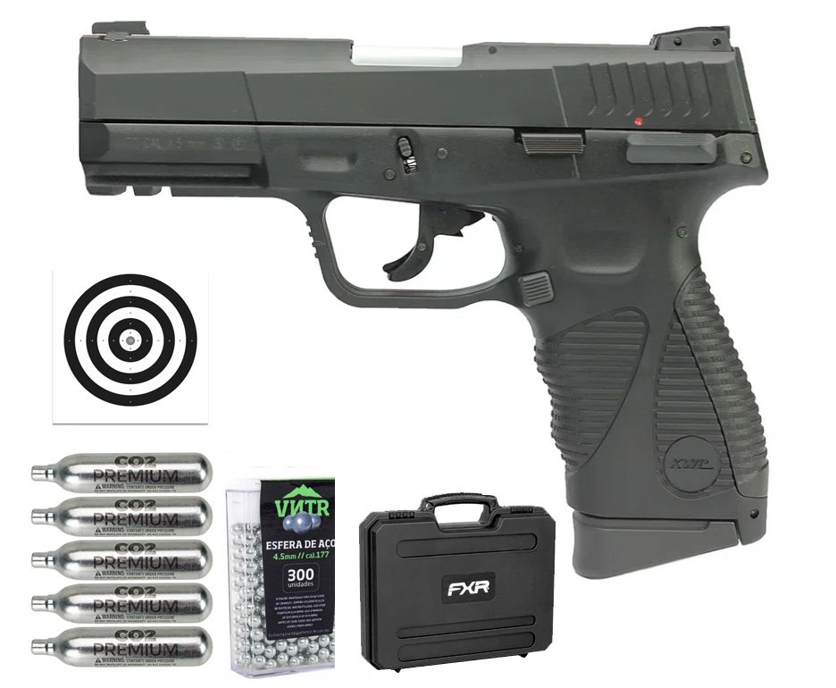 Pistola De Pressão Co2 24/7 G2 Blowback 4,5mm Kwc Rossi + Case FXR + Co2 + BBS + Alvos