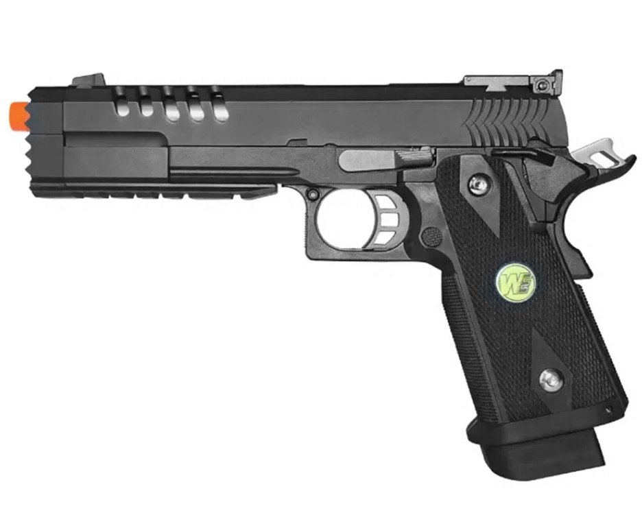 Pistola de Pressão Airgun CO2 1911 Hi-Capa-5.2-K  WE 45-H012 Blowback 4.5mm  - WE/FXR + Co2 + BBS