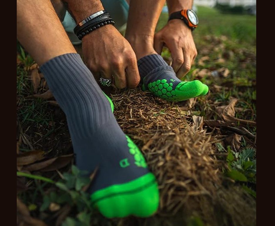 Meia Kailash Cano Médio Dots Biotech Unis. Preta/ Cinza