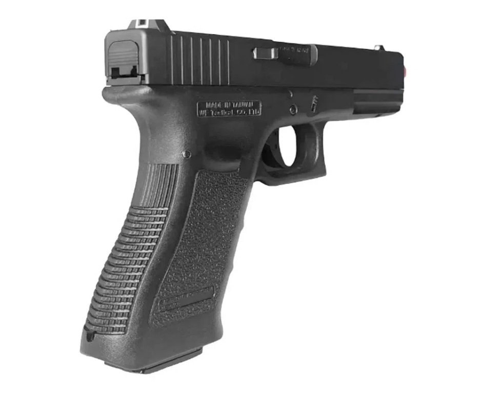 Pistola de Pressão Airgun CO2 WE G17 BK-A GEN3 Blowback 4.5mm - WE/FXR + Co2 + BBS