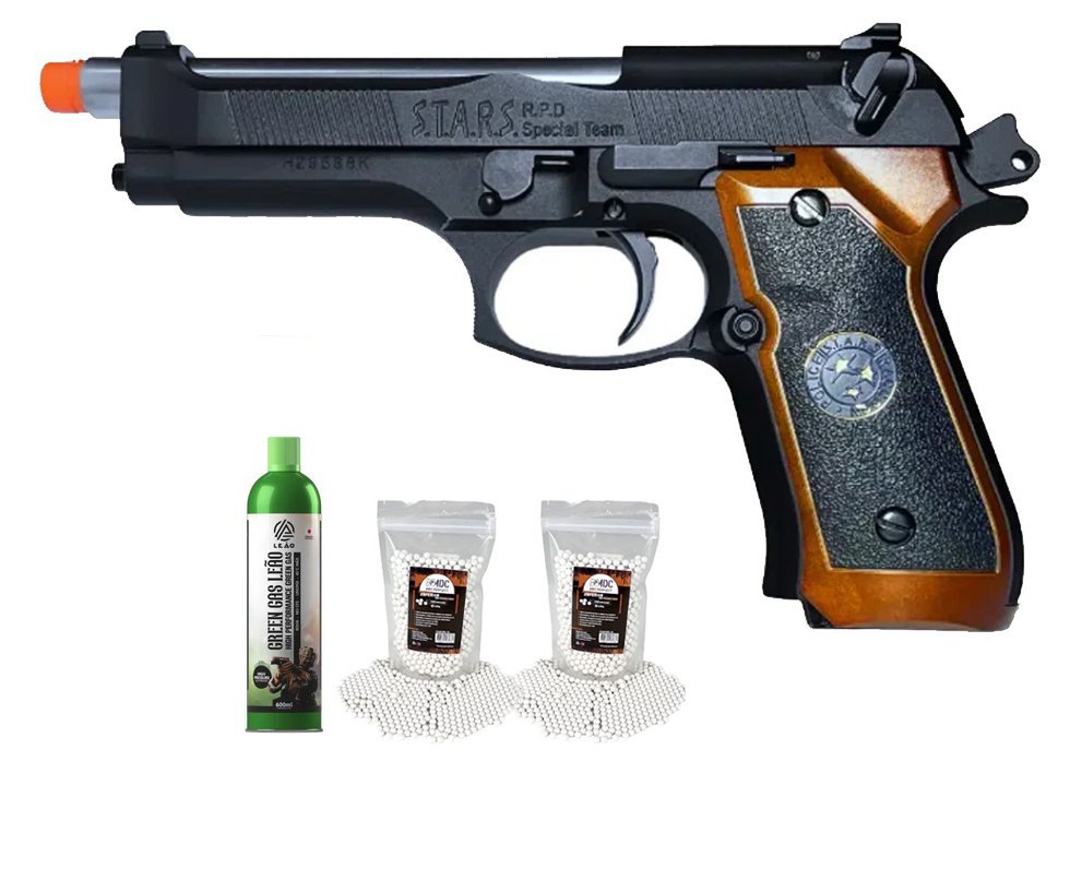 Pistola de Airsoft GBB WE M92SPS-2T Samurai Edge Biohazard 6mm - WE/FXR + GBB + BBS