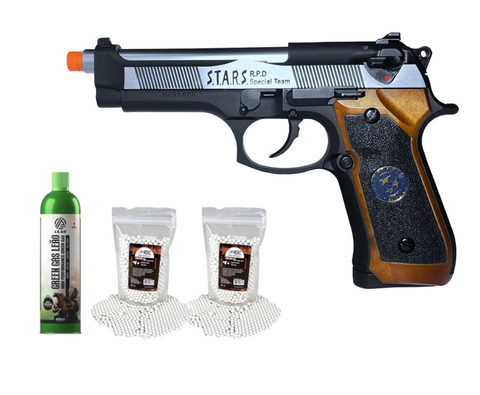 Pistola de Airsoft GBB WE M92SPS-2T Samurai Edge Biohazard 6mm - WE/FXR + GBB + BBS