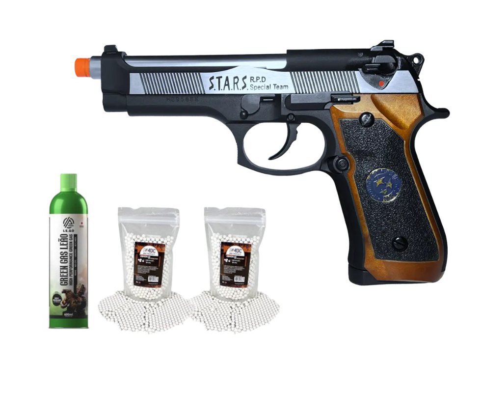 Pistola de Airsoft GBB WE M92SPS-2T Samurai Edge Biohazard 6mm - WE/FXR + GBB + BBS