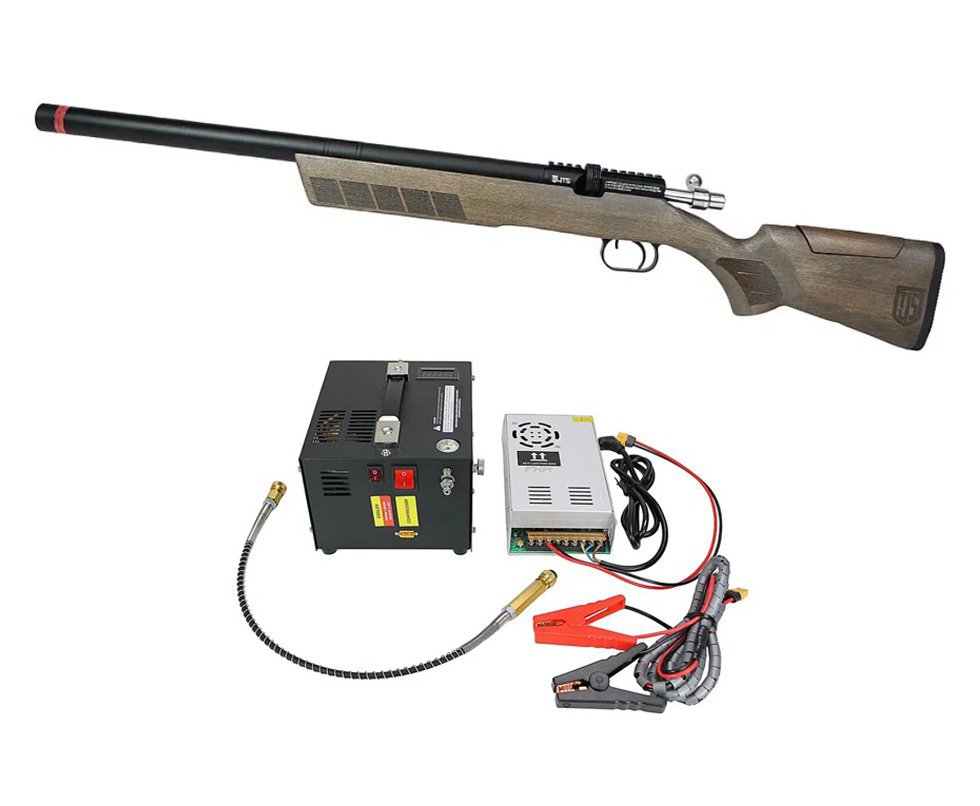 Carabina de Pressão PCP FXR Stealth Hawk 5.5mm - JTS Airguns + Compressor Portátil Trivolt Compact