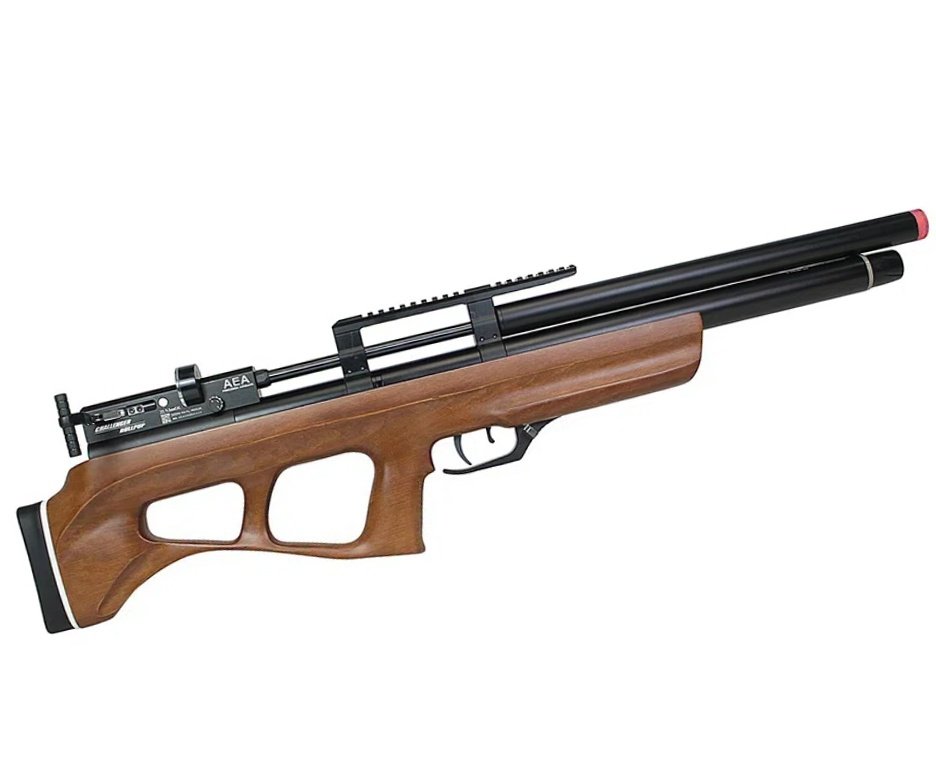 Carabina de Pressão PCP AEA Challenger Bullpup Madeira 5.5mm - FXR + Compressor Portátil Trivolt Compact