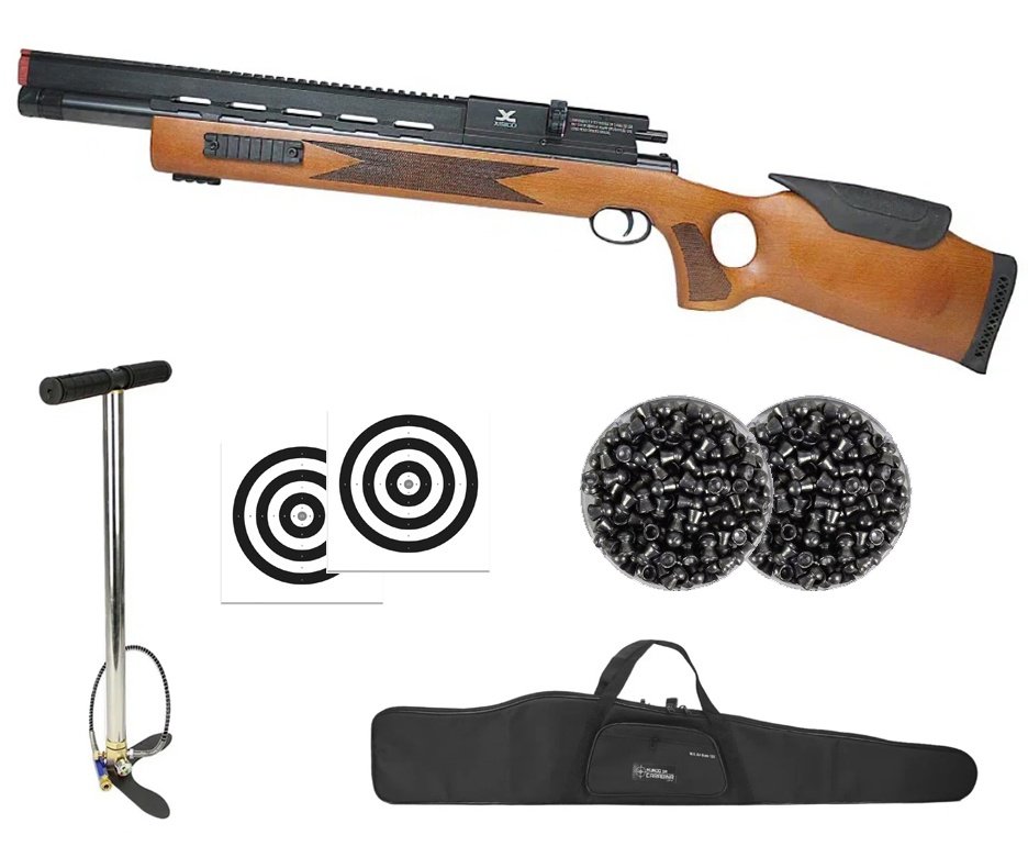 Carabina de Pressão PCP Guardian Xisico 6.35mm - FXR Arms + Bomba + Capa + Luneta 3-9x40 + Chumbos + Alvos