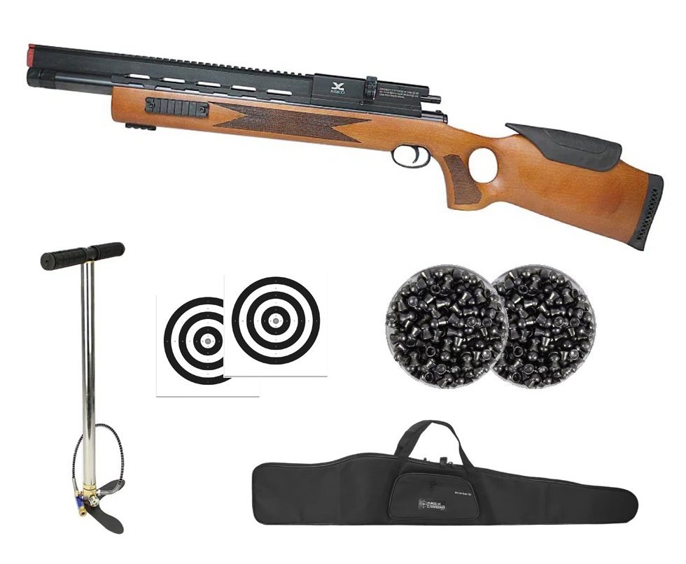 Carabina de Pressão PCP Guardian Xisico 6.35mm - FXR Arms + Bomba + Capa + Luneta 3-9x40 + Chumbos + Alvos