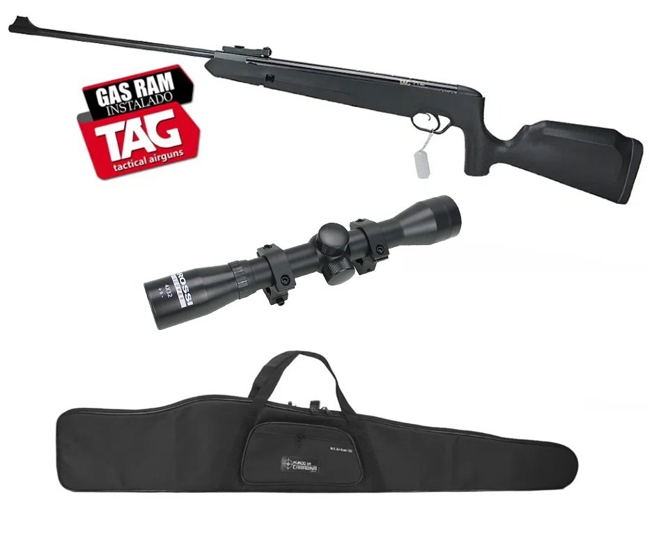 Carabina de Pressão Naja Nitro Gás Ram 4,5mm - TAG + Capa + Luneta 4x32