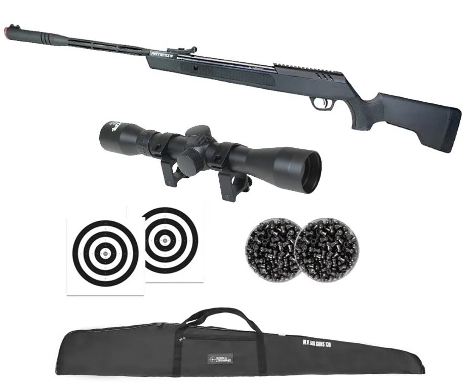 Carabina de Pressão Artemis Dark Eagle Nitro Piston GR 80kg Black 5.5mm - FXR + Capa + Luneta 4x32 + Chumbo + Alvos