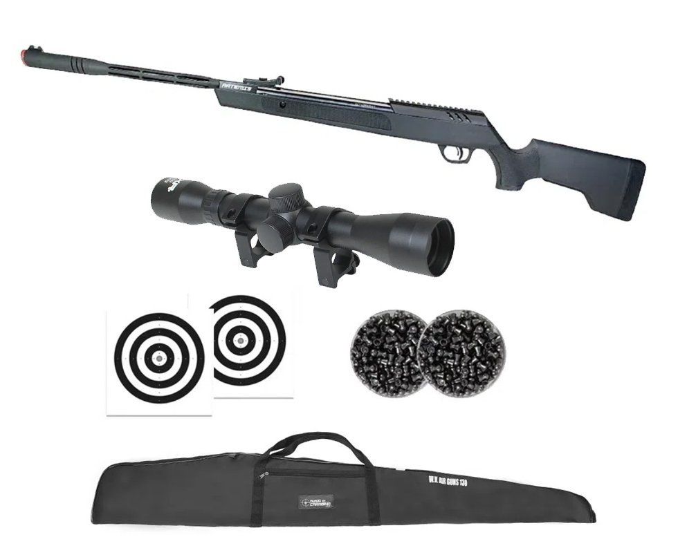 Carabina de Pressão Artemis Dark Eagle Nitro Piston GR 80kg Black 5.5mm - FXR + Capa + Luneta 4x32 + Chumbo + Alvos