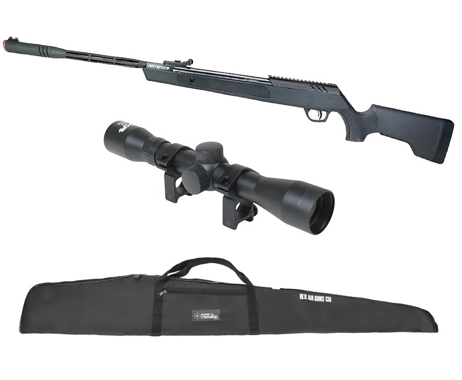 Carabina de Pressão Artemis Dark Eagle Nitro Piston GR 80kg Black 5.5mm - FXR + Capa + Luneta 4x32