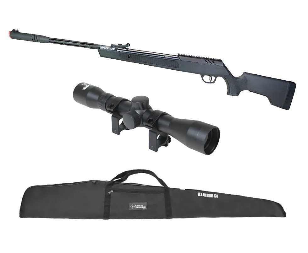 Carabina de Pressão Artemis Dark Eagle Nitro Piston GR 80kg Black 5.5mm - FXR + Capa + Luneta 4x32