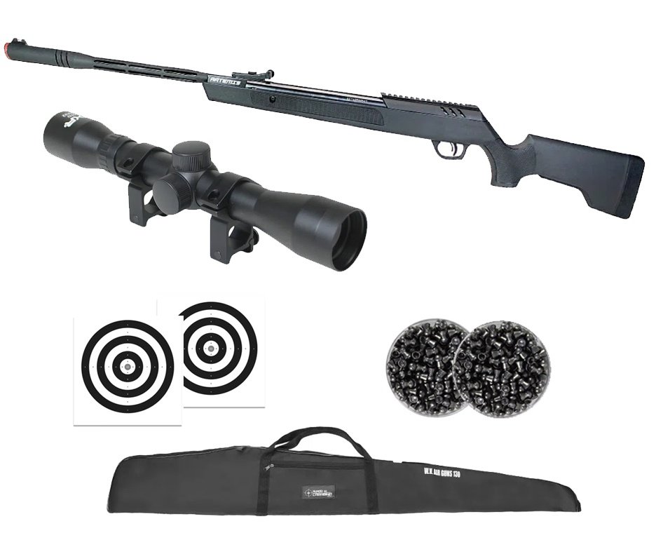 Carabina de Pressão Artemis Dark Eagle Nitro Piston GR 80kg 6,35mm Black - FXR + Capa + Luneta 4x32 + Chumbo + Alvos